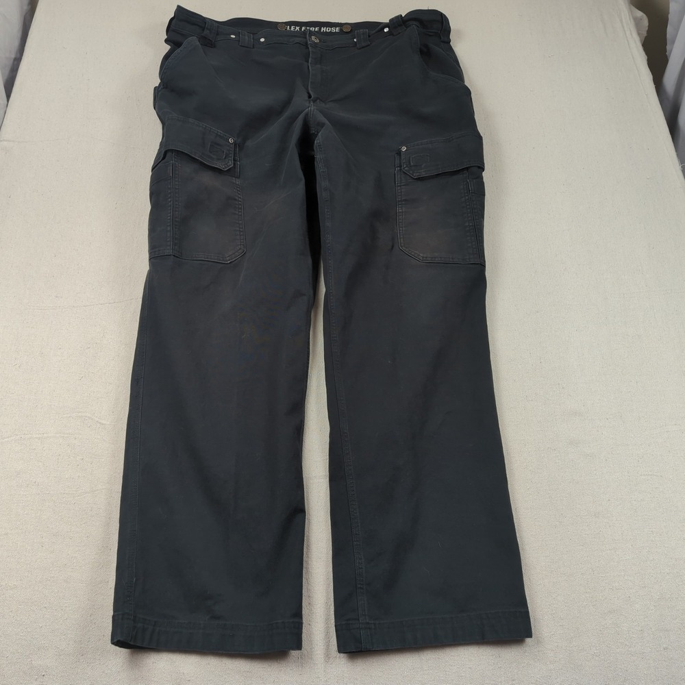 Duluth Trading Pants Mens 46x34 Black Flex Fire Hose Relaxed Cargo Utility